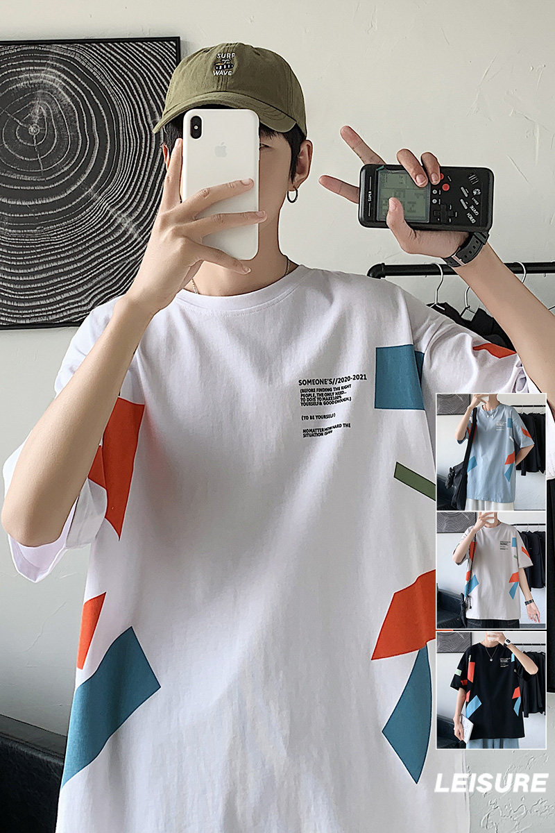 夏季新款时尚宽松百搭ins潮牌百搭休闲衣服XZ304B-T3066P20,男装T恤,星座302B-1