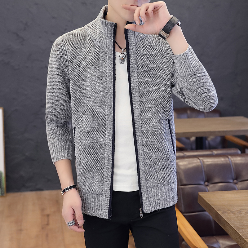 Autumn and winter new fashion plush and thickened stand collar casual T-shirt