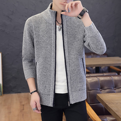 Autumn and winter new fashion plush and thickened stand collar casual T-shirt