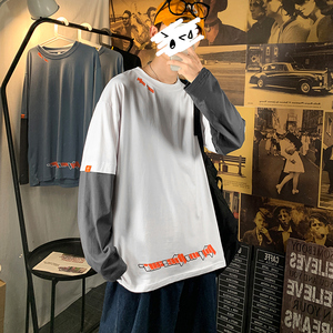 秋季新款港风宽松多色ins潮牌休闲长袖T恤XZ304B-T0502P25图片