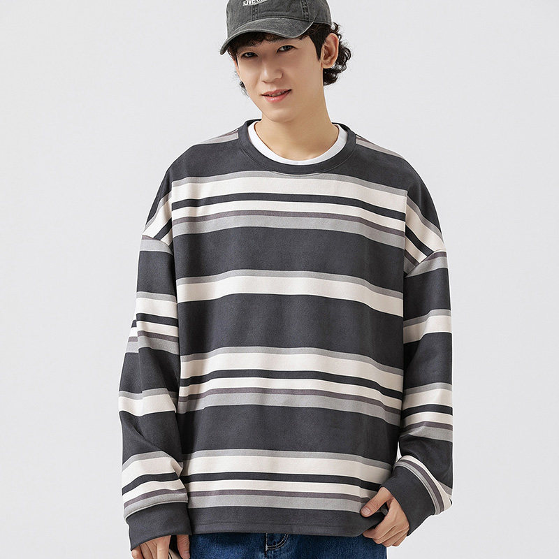 秋装外套班服宽松套头条纹潮流情侣装卫衣XZ302-1-W5531P45,男装卫衣,星座302B-1