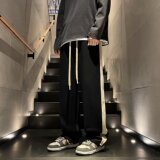 春季卫裤男直筒百搭ins潮牌宽松条纹拼接休闲裤高街XZ04B-K110P40，男装休闲裤，星座302B-1