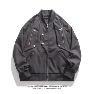 春秋拉链多口袋棒球服小众情侣BF风休闲夹克XZ302B-1-JK036P65图片