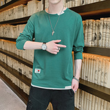 爆款！秋季新款男仿棉时尚百搭圆领长袖休闲T恤XZ304B-T0405P25，男装T恤，星座302B-1