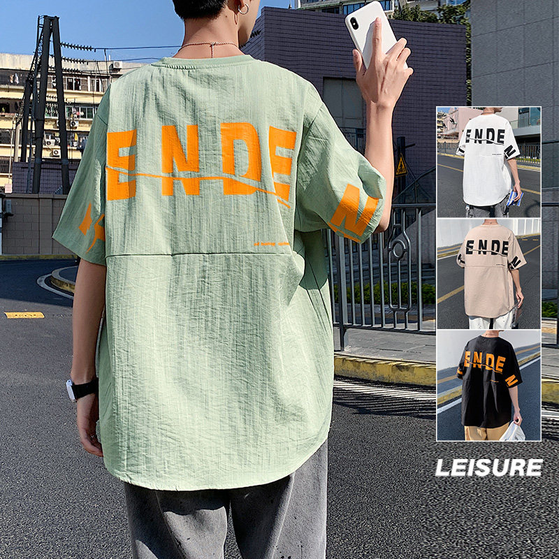 夏季新款冰丝短袖男士休闲宽松短袖男个性T恤XZ304B-T3102P32,男装T恤,星座302B-1