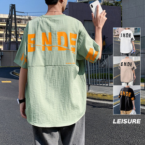 夏季新款冰丝短袖男士休闲宽松短袖男个性T恤XZ304B-T3102P32图片