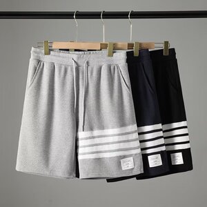 文艺宽松型时尚潮条纹原宿男直筒休闲五分裤XZ302B-1-K183P18,红色中筒袜搭配衣服图片