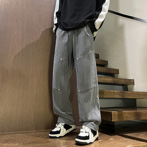 冬季男士灯芯绒潮流宽松直筒休闲裤XZ302B-1-K23302P45图片
