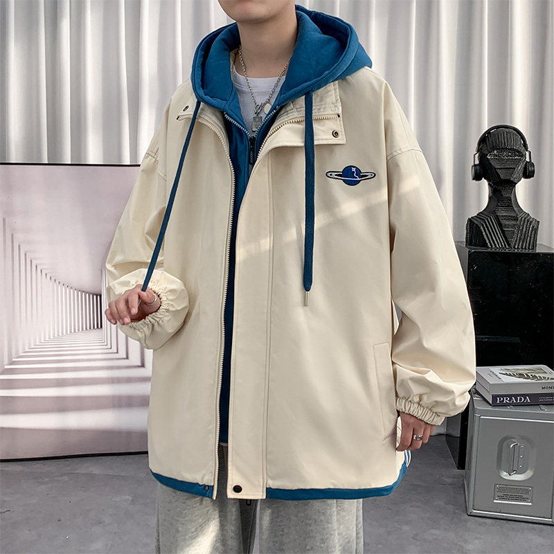 假两件外套男春秋季设计感韩版潮牌宽松夹克XZ304B-JK22111P75,男装夹克,星座302B-1