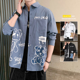 秋季新款ins酒店风韩系衬衣宽松潮流休闲衬衫XZ304B-CS2002-P45，男装衬衫，星座302B-1