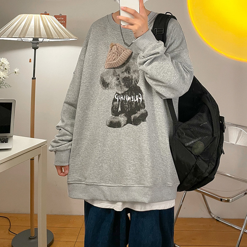 秋季新款圆领港风中性文艺时尚休闲卫衣XZ304B-W5583P33图片
