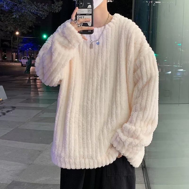 港风ins潮牌毛绒潮流百搭宽松保暖秋冬休闲卫衣XZ304B-M538P45,男装卫衣,星座302B-1