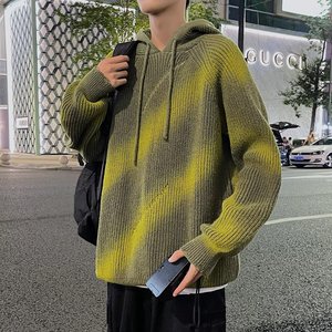 连帽慵懒风复古日系加厚秋冬高级感潮牌针织衫XZ302B-1-M3119P65图片
