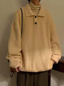 高级感短款翻领宽松毛衣韩版加厚保暖针织衫XZ302B-1-M168P50图片