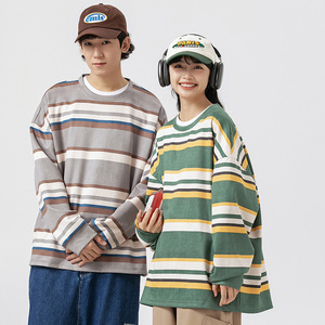 秋装外套班服宽松套头条纹潮流情侣装卫衣XZ302-1-W5531P45图片