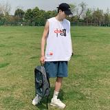 港风中国夏季大码休闲宽松无袖背心XZ304B-B1108P21，男装背心/马甲，星座302B-1