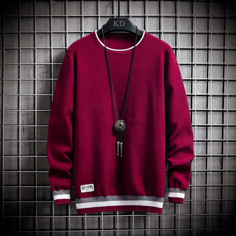秋季新款时尚白搭园领休闲毛衣针织衫A222-M059P38图片