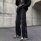 复古设计感小众大口袋高街vibe潮牌宽松牛仔裤XZ302B-1-K5037P55，男装牛仔裤，星座302B-1