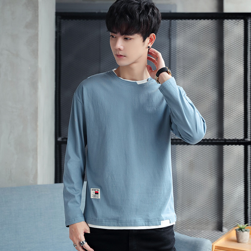 秋季新款仿棉长袖运动衫百搭宽松时尚休闲T恤XZ304B-T0405P25,男装卫衣,星座302B-1