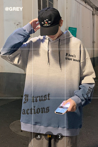 秋季新款港风男模宽松INS男装印花休闲卫衣XZ304B-W5627P40图片