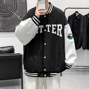 秋季新款棒球服潮流ins字母刺绣情侣学生夹克XZ304B-JK22105P65图片