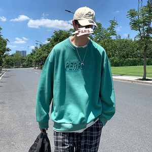 秋季新款港风宽松拼接潮时尚休闲卫衣XZ304B-W5512P30图片