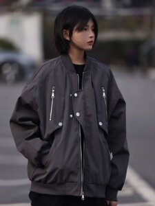 美式复古高街工装飞行员棒球服ins潮牌宽松夹克XZ302B-1-JK036P65图片