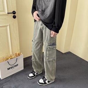 秋冬新款工装宽松直筒潮流百搭舒适时尚休闲裤XZ304B-K590P55图片