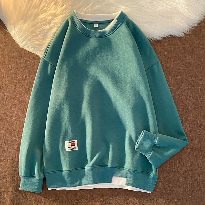 秋季新款港风宽松拼接印花时尚休闲卫衣XZ304B-W5520P30,男装卫衣,星座302B-1