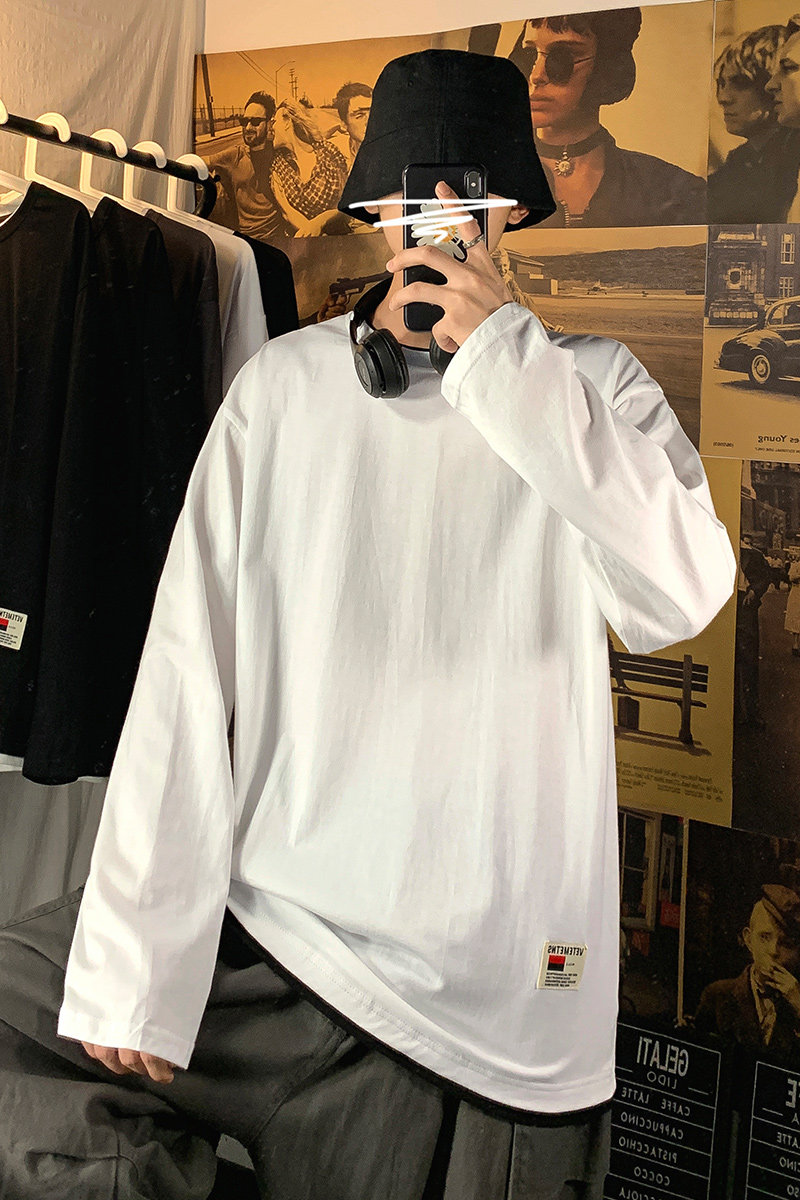 秋季新款港风长袖T恤百搭ins潮牌休闲长袖T恤XZ304B-T0405P25,男装T恤,星座302B-1