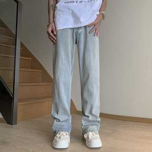 秋冬男士宽松直筒潮牌休闲牛仔裤XZ302B-1-K35P55图片