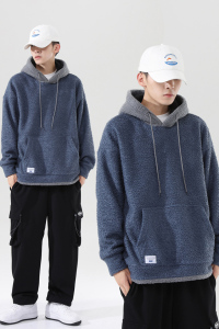 秋季新款泰迪绒连帽加厚外套宽松休闲卫衣XZ304B-W5708P60,西西潮流女装橘色羽绒服搭配图片