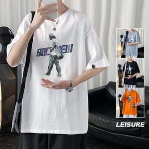 男士港风宽松百搭ins潮牌休闲T恤XZ304B-T3082P20图片