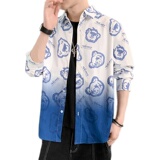 秋季新款ins酒店风韩系衬衣宽松潮流休闲衬衫XZ304B-CS2013-P45，男装衬衫，星座302B-1