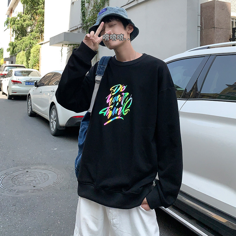 秋季新款港风宽松学时尚生印花休闲卫衣XZ304B-W5523P30图片