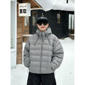 XBRO美式 保暖轻量化排骨羽绒服 复古男女潮白鸭绒拉链小众连帽冬季