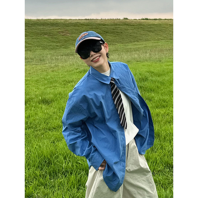 XBRO港风复古慵懒无性别长袖衬衫