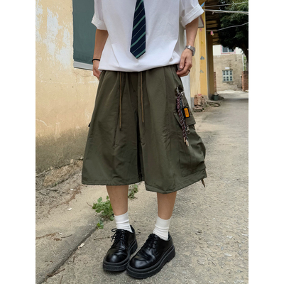 XBRO日系复古夏季宽松多口袋短裤