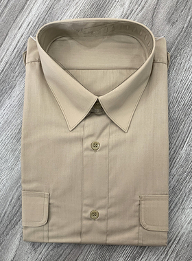 87男士米黄衬衣夏季透气免烫休闲纯色长袖 黄色速干商务正装衬衫