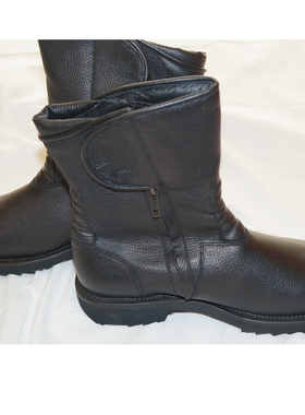 防寒牛货！正品02冬季飞行皮靴飞行员羊毛靴 高筒真皮防寒靴