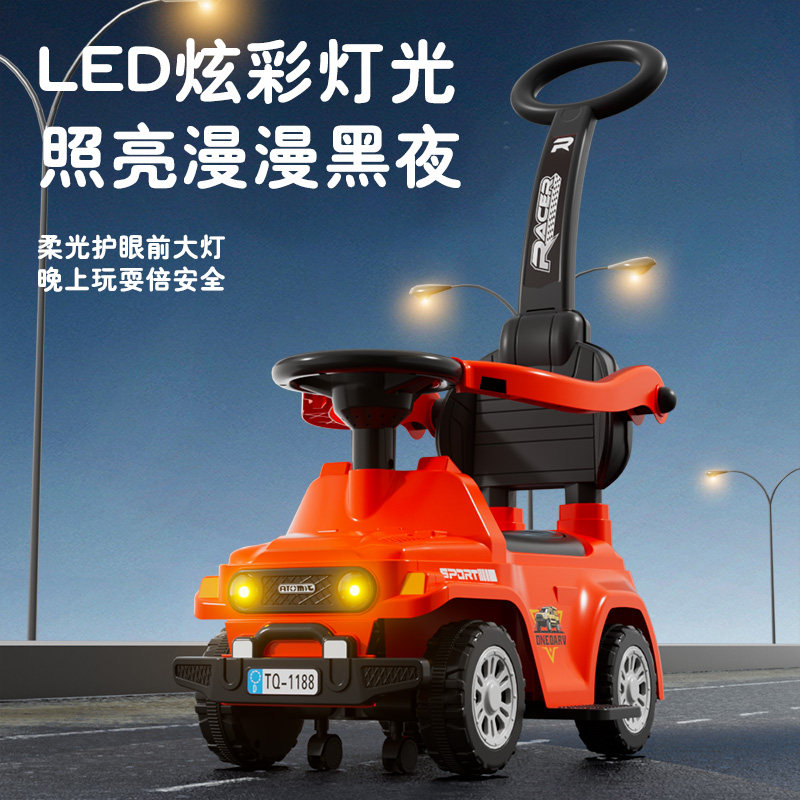 新款儿童滑行车防侧翻平衡车1到3岁扭扭车带音乐四轮越野玩具车