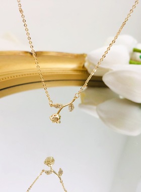 真金韩版小众直播锁骨链