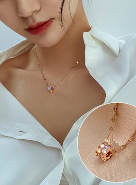 小蛮腰真金电镀转运珠吊坠项链