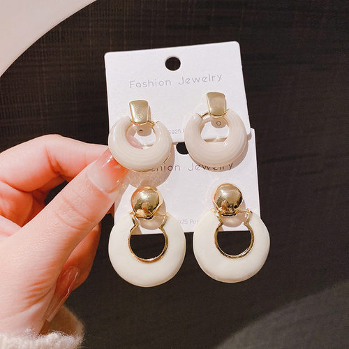 欧美复古ins港风时尚简约气质百搭耳环小众高级感中古百搭耳饰品