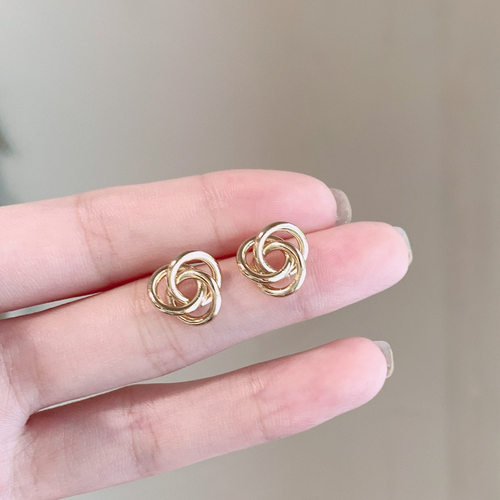 925银针金属感不规则几何型耳环