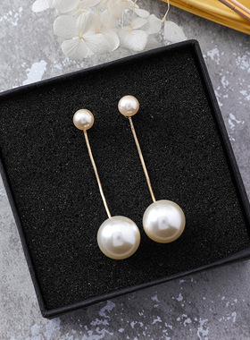 925银针韩国时尚珍珠耳环女 韩版长款流苏耳坠饰品义乌地摊货源