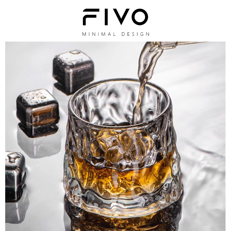 FIVO威士忌酒杯洋酒杯子玻璃杯家用创意鸡尾酒吧啤酒杯白酒杯套装