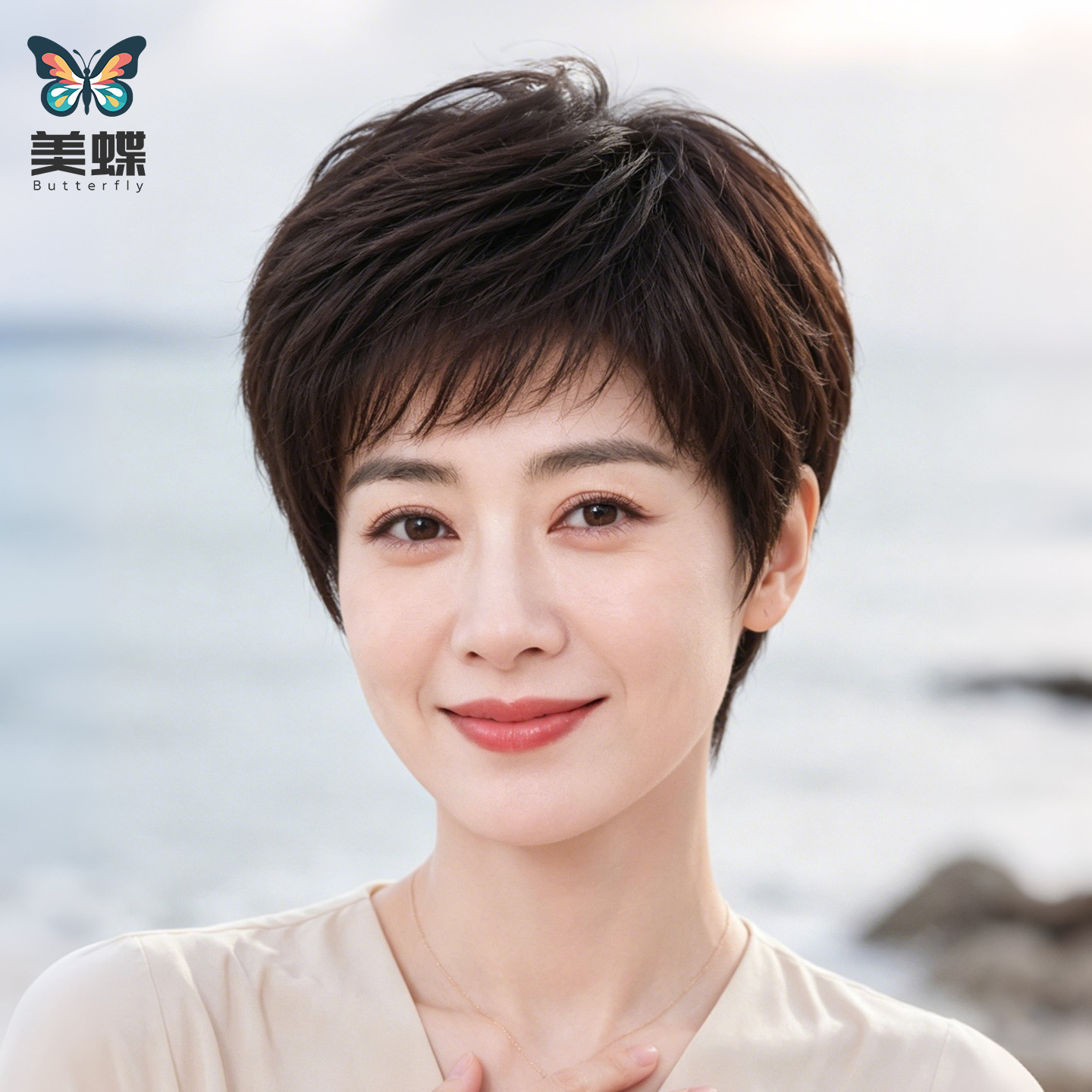 假发女短发全头套女士全真发26新款夏季日常全手织头顶无痕妈妈款