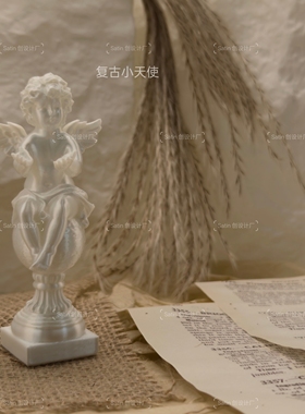 复古小天使雕像首饰架摆件玄关桌面装饰婚礼生日礼物法式摆拍道具