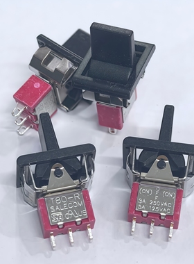 台湾SH 翘板开关T80-R钮子R8016A左右自复位开关3脚3档 警报器Q13